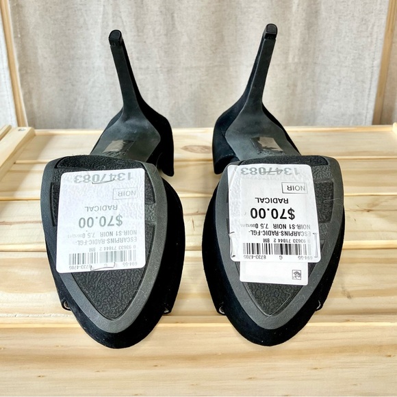 Fergalicious By Fergie Women’s Heels Black Suede Size 7.5 (Fits Size 7) - Picture 7 of 7